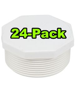 24-Pack 2 in. SCH 40 PVC Male Threaded Plug/MPT End Cap Pipe Fitting NSF ASTM D2466