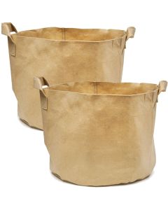 247Garden 20-Gallon Planters Grow Bag/Aeration Fabric Pots w/Handles (Tan 16H x 19D) 2-Pack