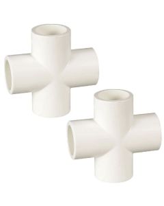2-PK 1 in. SCH-40 PVC Cross 4-Way Fittings ANSI & ASTM D2466 + NSF 1"
