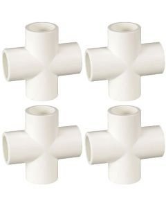 4-Pack 1/2 in. Cross Schedule-40 PVC Fittings NSF ASTM D2466 Plumbing-Grade