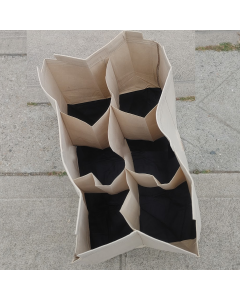 247Garden 2X3' 6X Cubical Frame Grow Bed PVC-Ready w/Dividing Walls (400GSM Tan Color Grow Bag Only, No PVC Fittings, No Poles)