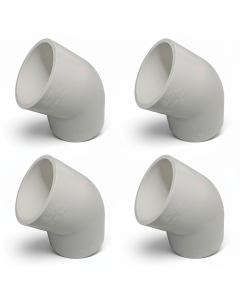 4-PK 2 in. Schedule-40 PVC 45-Degree Elbow Pipe Fitting NSF SCH40 ASTM D2466 2"