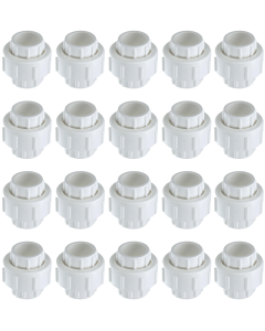 20-Pack 3/4 in. Schedule 40 PVC Unions w/ O-Ring Slip/Socket Pipe Fittings ASTM D2466/F1970