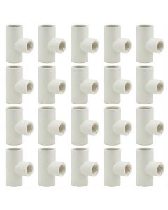 20-Pack 3/4 in. SCH-40 PVC Tee FIP x FIP x FIP (All Female Threaded Tee Fittings) ASTM D2466 NSF