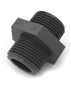 3/4 in. Hex Nipple SCH-80 PVC Pipe Fitting & Connector NPT x NPT ASTM D2467/D2464 F1970 ANSI UPC-PW