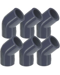 6-Pack 3/4 in. Schedule 80 PVC 45-Degree Elbow ASTM D2467 High Pressure Fittings