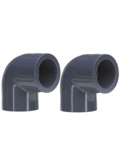 2-Pack 3/4 in. SCH80 90-Degree PVC Elbow Fittings (Socket) ASTM D2467 High Pressure Pipe Fittings