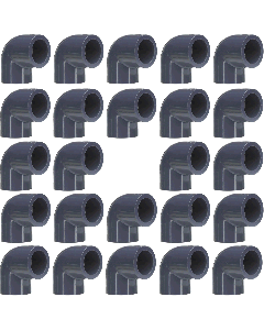 24-Pack 3/4 in. SCH80 90-Degree PVC Elbow Fittings (Socket) ASTM D2467 High Pressure Pipe Fittings