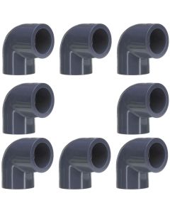 8-Pk 1/2 in. SCH-80 90-Degree PVC Elbow Fittings (Socket Ends) NSF ASTM D2467 High Pressure Pipe Fittings