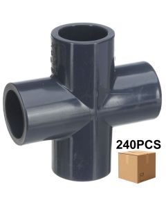 240pcs/Box 3/4" Sch-80 PVC Cross 4-Way Pipe Fittings NSF ASTM D2467 Slip/Socket FS USA