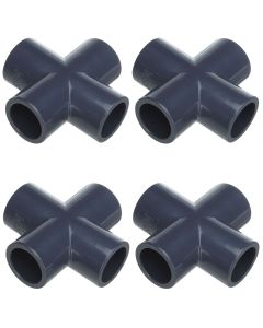 4-Pk 3/4" Sch-80 PVC Cross 4-Way Pipe Fittings NSF ASTM D2467 Slip/Socket FS USA