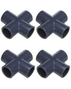 4-Pack 1 in. Schedule 80 PVC Cross 4-Way Straight Pipe Fittings Slip/Socket NSF ASTM D2467