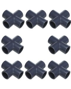 8-Pk 3/4" Sch-80 PVC Cross 4-Way Pipe Fittings NSF ASTM D2467 Slip/Socket FS USA