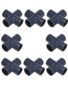 8-Pk 1/2 in. Sch-80 PVC Cross 4-Way Pipe Fittings NSF ASTM D2467 Slip/Socket