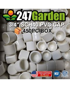 450pc/Box 3/4 in. SCH-40 PVC End Caps/Plugs NSF ANSI ASTM D2466 Slip/Socket Pressure Fittings