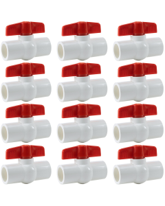 12-Pack 3/4 in. Schedule 40 PVC Compact Ball Shut-off Valves, Socket-Type