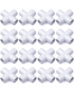 247Garden 3/4 in. 4-Way PVC Cross ASTM SCH40 Furniture-Grade Fitting 16-Pack Free Ship