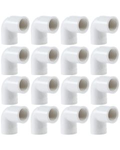 16-Pk 3/4 in. SCH-40 PVC 90-Degree Female Threaded Elbow FIPT x Slip/Socket Pipe Fitting NSF ASTM D2466