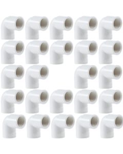 24-Pk 1/2 in. SCH-40 PVC 90-Degree Female Threaded Elbow FIPT x Slip/Socket Pipe Fitting NSF ASTM D2466