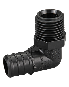 3/4" PEX Crimp x 1/2" MPT Elbow NSF ASTM F2159 PPSU Plastic Fitting