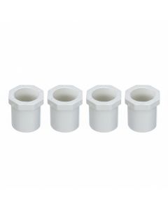 1 x 3/4 in. PVC SCH-40 Reducer Bushing 4-Pack Pressure Pipe Fittings ASTM D2466 NSF 1" Spigot x 3/4" Slip/Socket