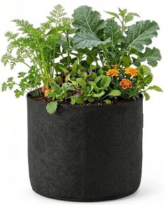 247Garden 3-Gallon Basic Black Fabric Pot 200GSM No Handles 9H x 10D BPA-Free