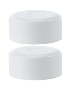 2-Pack 3 in. Schedule 40 PVC End Cap Pipe Fittings NSF SCH40 ASTM D2466