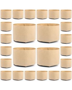 247Garden 3-Gallon Basic Aeration Tan Fabric Pot/Plant Grow Bag (200GSM BPA-Free Fabric, 9H x 10D) 24-Pack