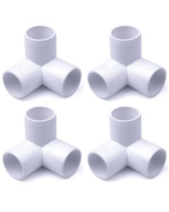 4-Pack 3/4 in. 3-Way PVC Elbows ASTM SCH40 Furniture-Grade Corner Fittings