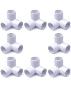 8-Pack 3/4 in. 3-Way PVC Elbow ASTM SCH40 Furniture-Grade Fitting