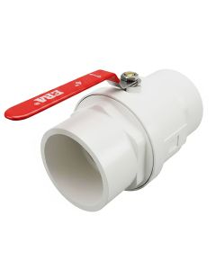 247Garden ERA 4 in. Two-Piece SCH40 PVC Chroming Ball Shut-Off Valve w/ Stainless Steel Handle