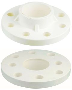 4 in. White PVC SCH-40/80 TS Flange ASTM D2466/D2467 Socket-Type High Pressure Pipe Fittings (Set of 2)
