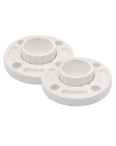 2-Pk 2 in. SCH-80 PVC Van Stone Flanges 2-Piece Combo (Set of 2) ANSI+ASTM D2467 Socket-Type High Pressure Pipe Fitting