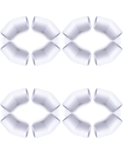 247Garden 3/4" PVC 45-Degree Elbow Fitting - SCH40 ASTM Furniture-Grade 16-Pack Free Ship