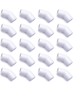 247Garden 3/4" PVC 45-Degree Elbow Fitting - SCH40 ASTM Furniture-Grade 20-Pack Free Ship