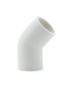 1-1/2 in. Schedule 40 PVC 45-Degree Elbow Pipe Fitting NSF SCH40 ASTM D2466 1.5" 45°