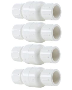 4-Pk 1 in. Schedule 40 PVC In-Line Spring Check Valves Slip/Socket