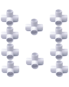 10-Pack 1/2 in. 4-Way SCH40 PVC Elbow Fittings ASTM Furniture-Grade Pipe Connectors