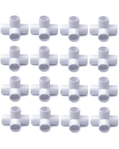 247Garden 3/4 in. 4-Way PVC Elbow ASTM SCH40 Furniture-Grade Fitting 16-Pack Free Ship
