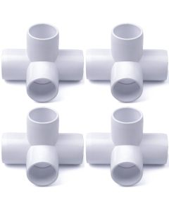 4-Pack 1/2 in. 4-Way SCH40 PVC Elbow Fittings ASTM Furniture-Grade Pipe Connectors