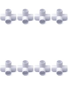 8-Pack 1/2 in. 4-Way SCH40 PVC Elbow Fittings ASTM Furniture-Grade Pipe Connectors