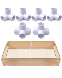 247Garden 4x8 PVC-Frame Fabric Raised Grow Bed w/ 1" PVC Fittings Only + Middle Bar Connectors