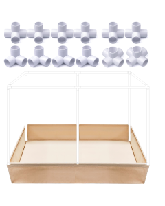 247Garden 4x8 Professional PVC-Frame Fabric Raised Garden Grow Bed w/ 1" uPVC Trellis Fittings