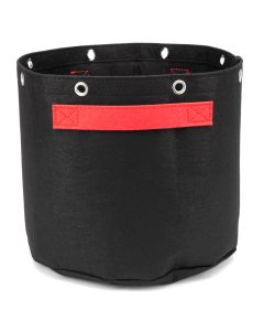 247Garden 5-Gallon LST/Bonsai Training Fabric Pot W/ 8 Support Rings, 260GSM, Black Grow Bag w/Short Red Handles 10H x 12D