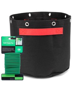 247Garden 5-Gallon Training Grow Bag w/Soft Twist Tie 25FT Combo