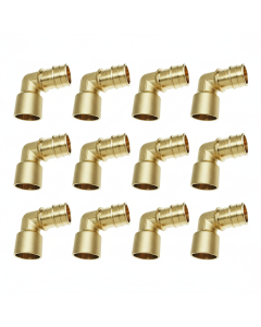 12-PK 1 in. PEX-A Expansion x Female Copper Sweat Elbows ASTM F1960 NSF Lead Free Brass PEX Cold Expansion Fittings