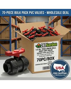 70-PC/BOX 1/2 in. SCH40/80 PVC True Union Compact Ball Shut-off Valve Socket-Type ASTM/ANSI Certified
