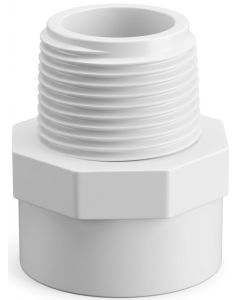 3/4 × 1/2 in. SCH-40 PVC Male Adapter 3/4" Socket x 1/2" MNPT Threaded ASTM D2466 Heavy Duty Fitting w/ Octo-Grip for Pressure Plumbing System