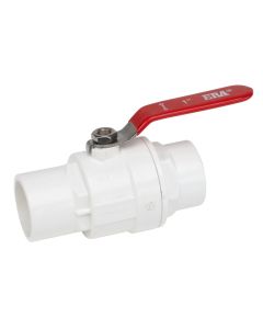 247Garden ERA 1-1/4 in. Two-Piece SCH40 PVC Chroming Ball Shut-Off Valve w/ Stainless Steel Handle