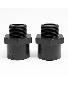 2-Pack 3/4 in. Schedule 80 PVC Male Hex Adapters Pipe Fittings (Socket x MPT) NSF ASTM D2467/D2464 NPT Precision-Grade Fittings
